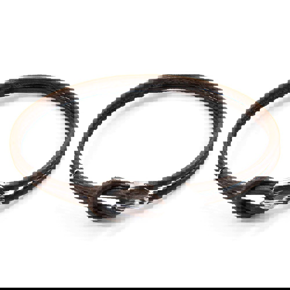 Anchor & Crew Mocha Brown Orla Silver and Nappa Leather Bracelet