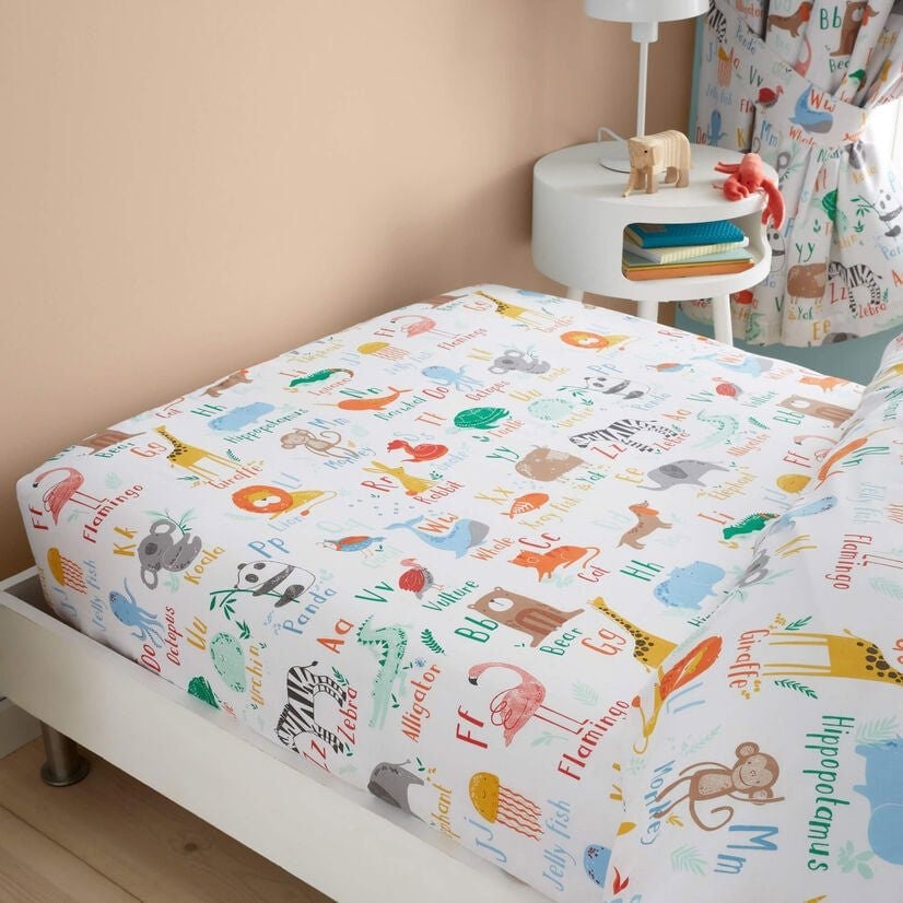 Animal Alphabet Fitted Sheet - Happy Linen Company