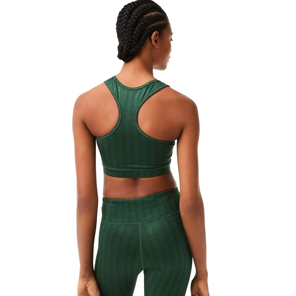 Lacoste Womens/Ladies Geometric Sports Bra - Green