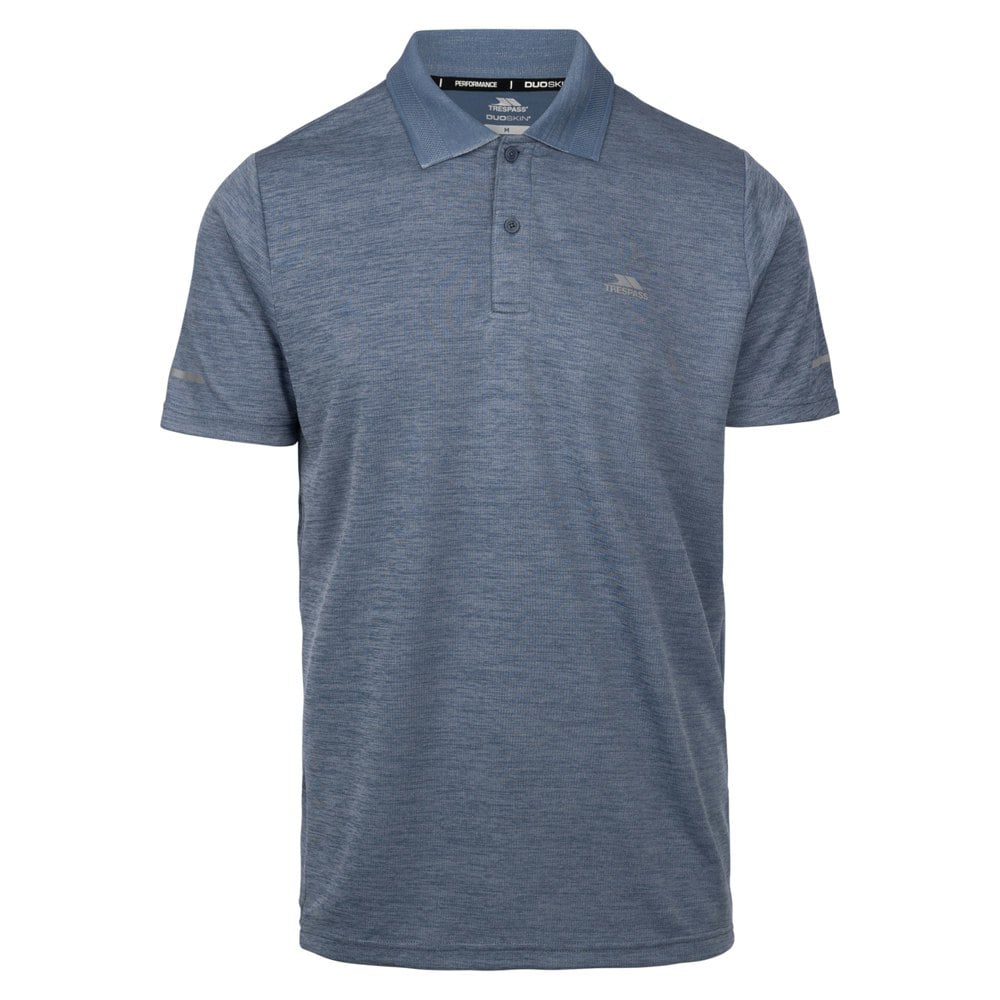 Trespass Mens Mckay Active Polo Shirt - Indigo Tone Marl