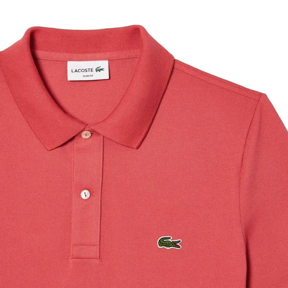 Lacoste Mens Pique Slim Polo Shirt - Red