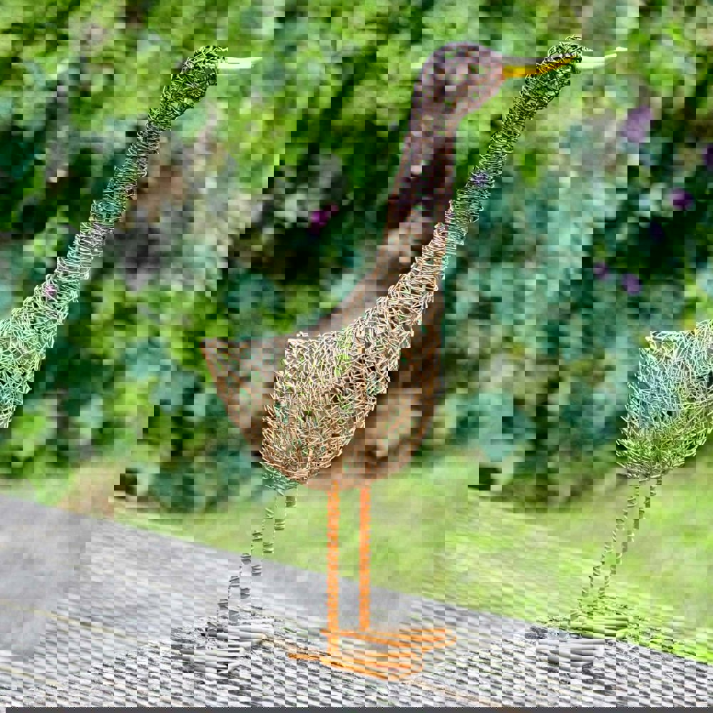Standing duck metal decoration sustainable
