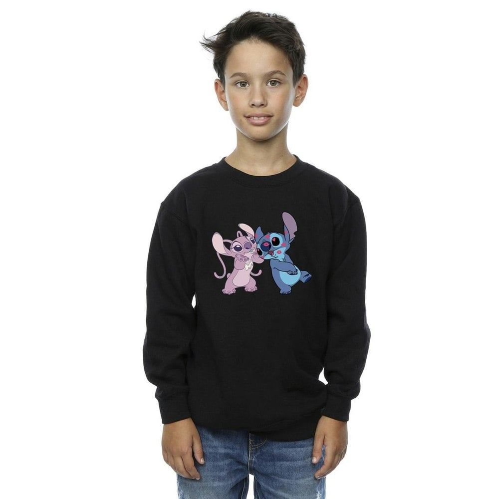 Disney Boys Lilo & Stitch Kisses Sweatshirt - Black