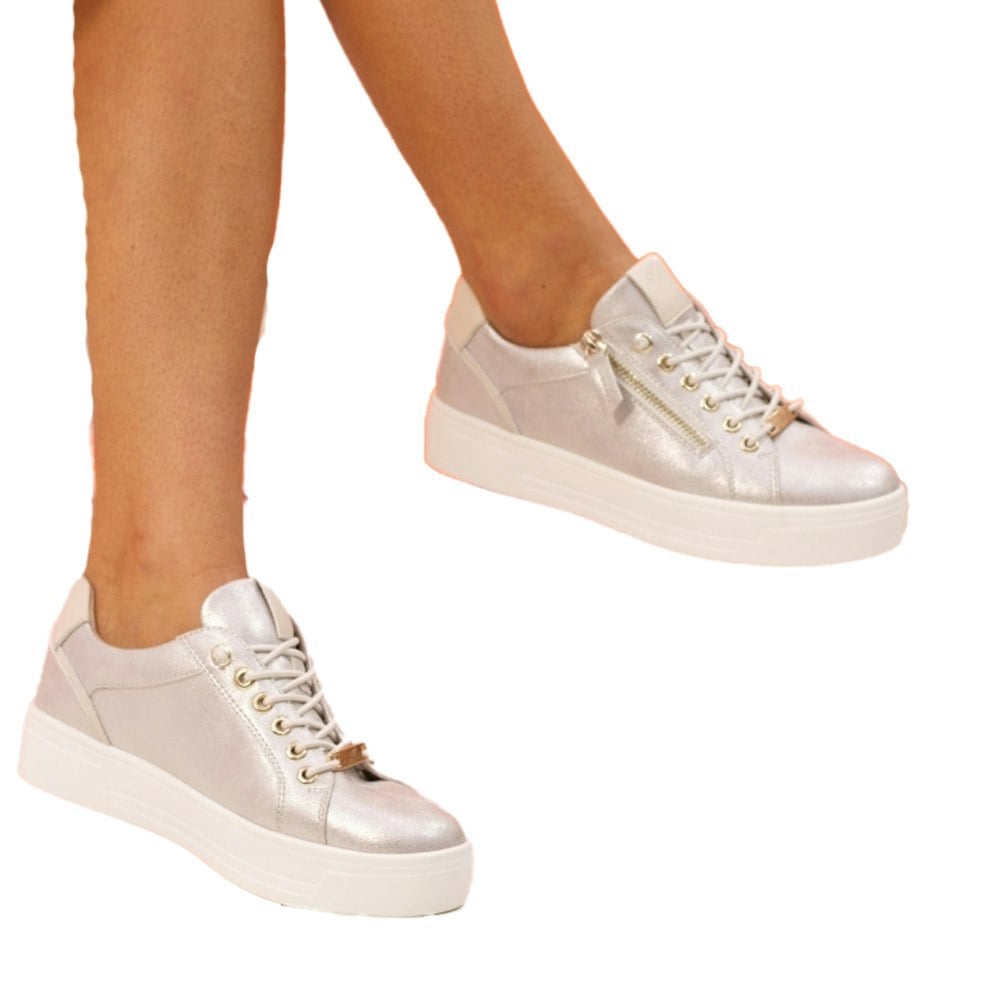 Lunar Womens Albania Trainers - Gold
