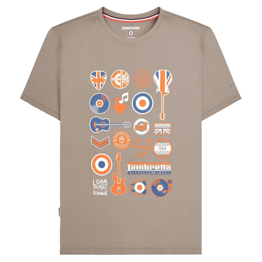 Lambretta Mens Music Icons T-Shirt - Cinder
