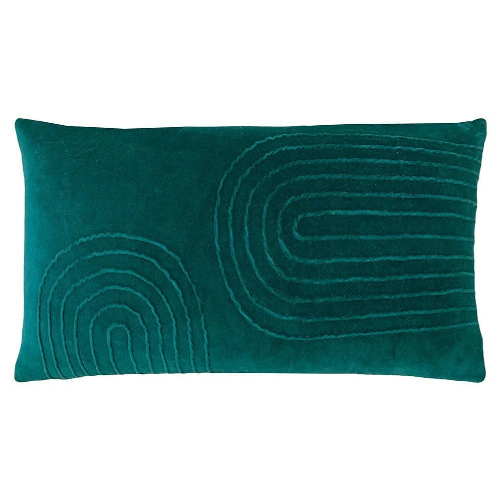 Furn Mangata Velvet Rectangular Cushion Cover - Teal