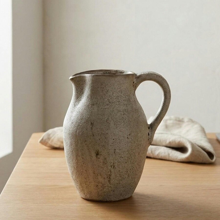 Garden Greatness Neutral Speckled Rustic Decorative Jug