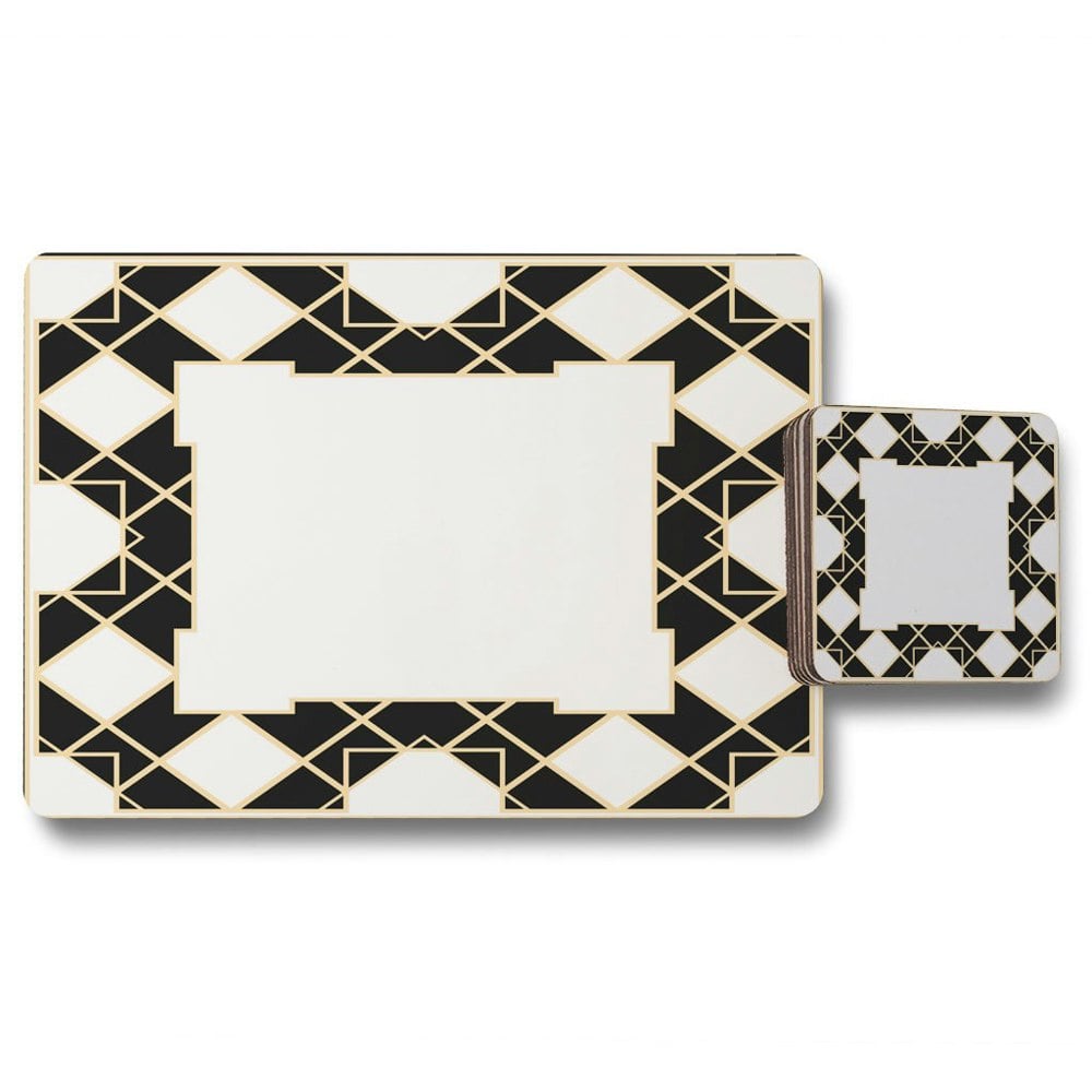New Product Art Deco Diamond Border (Placemat & Coaster Set)  - Andrew Lee Home and Living