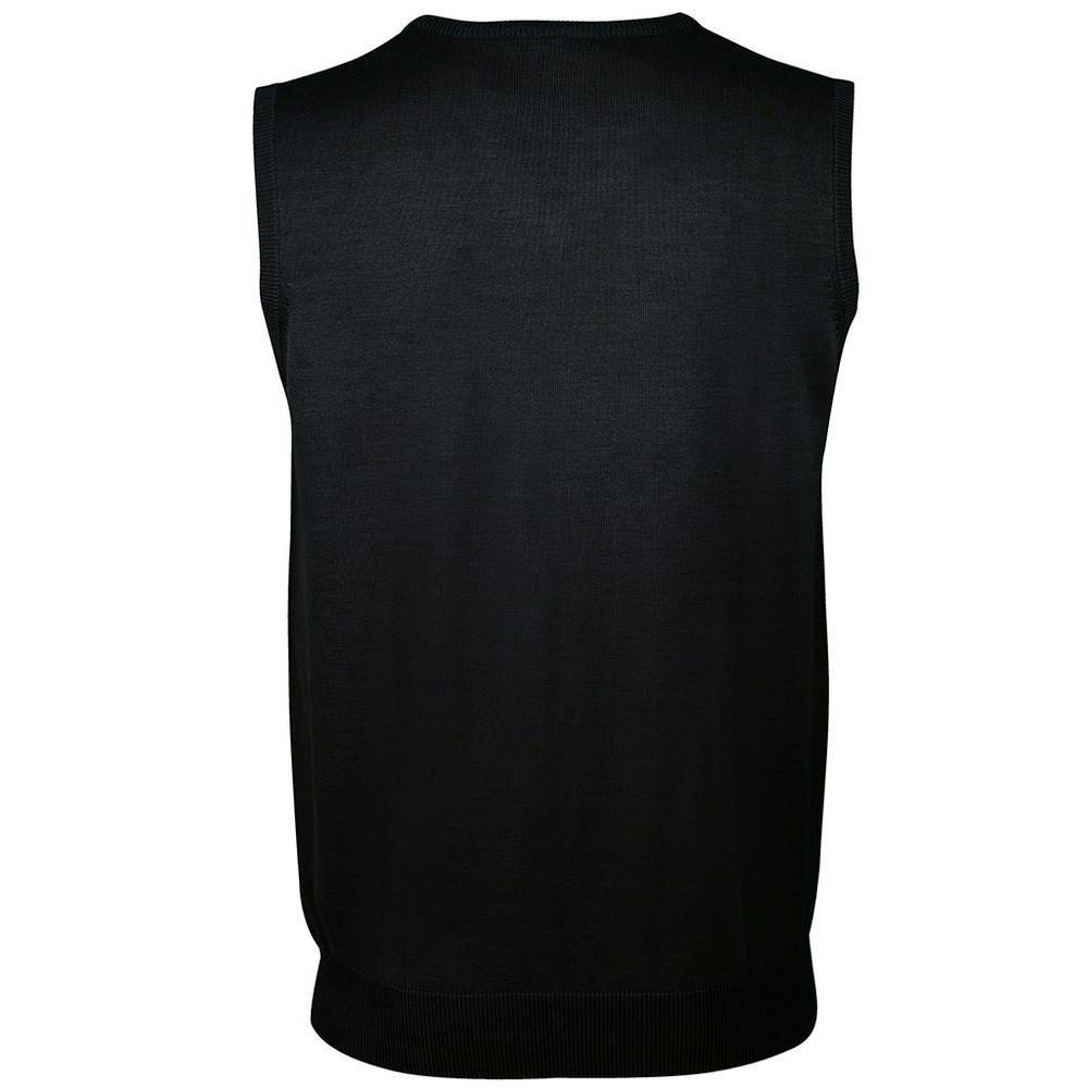 SOLS Unisex Gentlemen Sleeveless V Neck Sweater Vest - Black - Black - 50% Cotton/50% Acrylic