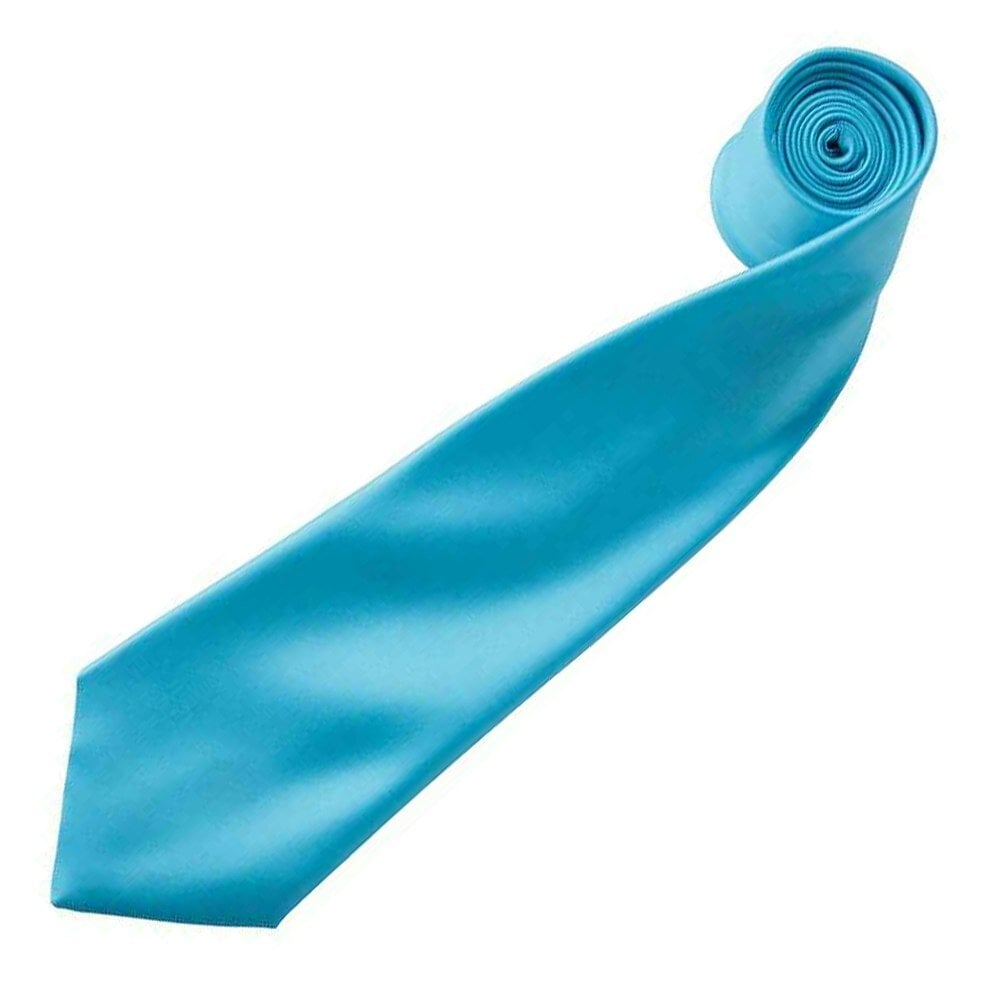 Premier Mens Plain Satin Tie (Narrow Blade) - Turquoise