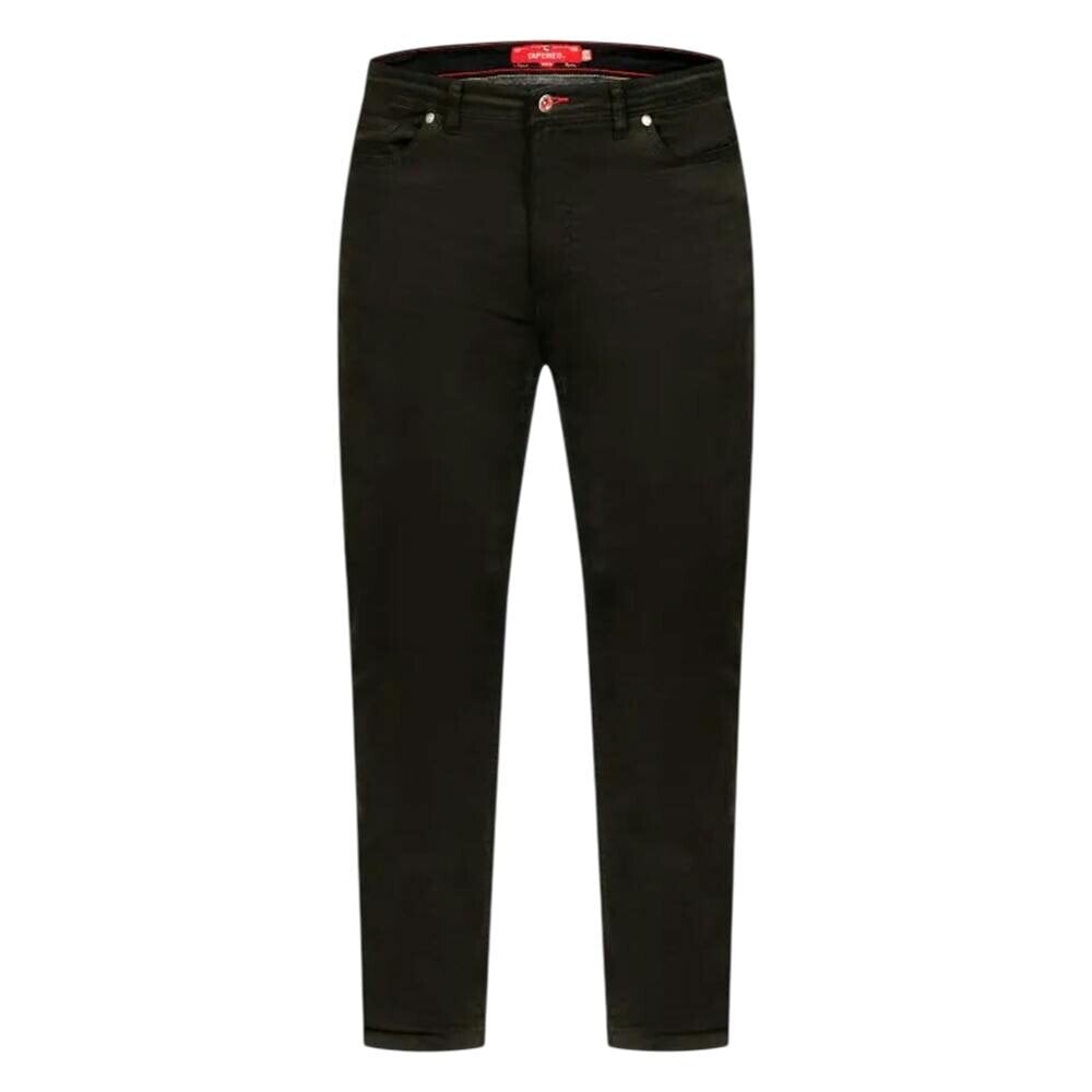Duke Mens Kelvin D555 Stretch Tapered Chinos - Black - Black - 98% Cotton/2% Elastane