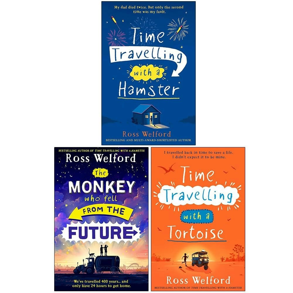 Ross Welford 3 Book Set Time Travelling with a Hamster, The Monkey Who Fell From The Future & more