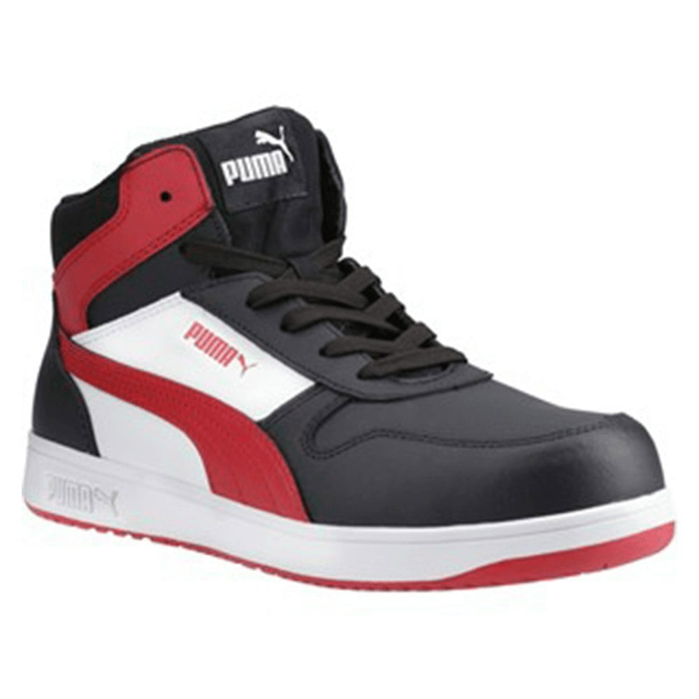 Puma Frontcourt Black/Red Safety Trainers - Daley Footwear