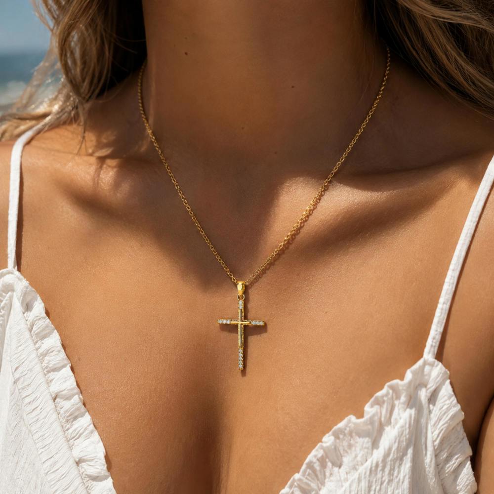 Faith Necklace - 18K Gold Plated Stainless Steel Cross Necklace