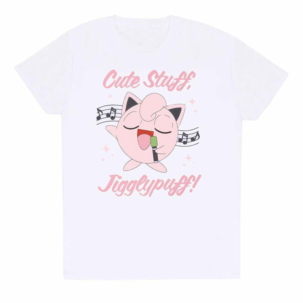 Pokemon Unisex Adult Sing Along Jigglypuff T-Shirt - White/Pink