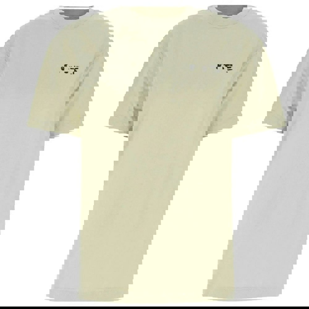 Off-White OW Logo Regular Fit Beige T-Shirt XXS