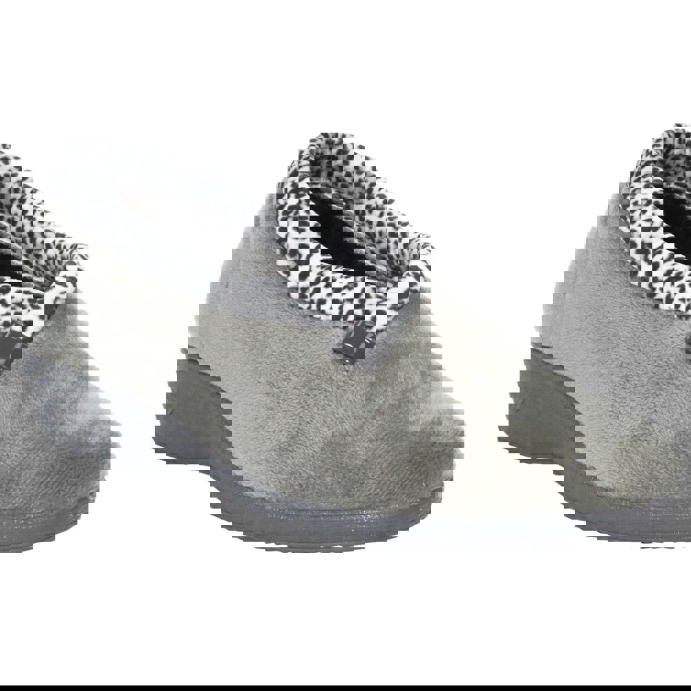 Lunar Womens/Ladies Paloma Leopard Print Slippers - Grey