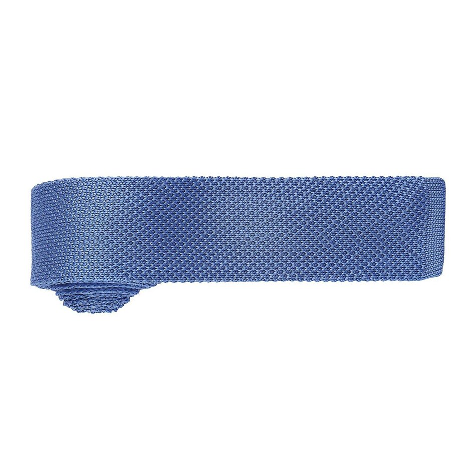Premier Mens Slim Textured Knit Effect Tie - Mid Blue