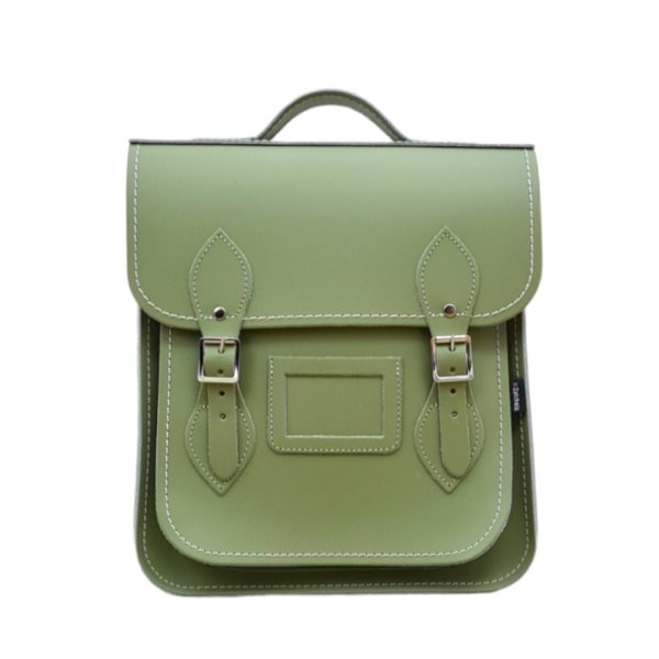 Zatchels Handmade Leather City Backpack - Sage Green