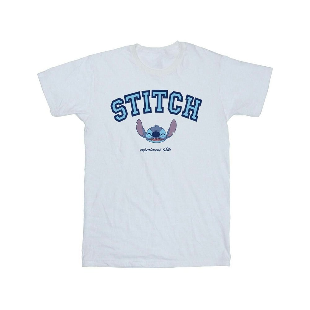 Disney Mens Lilo And Stitch Collegial T-Shirt - White