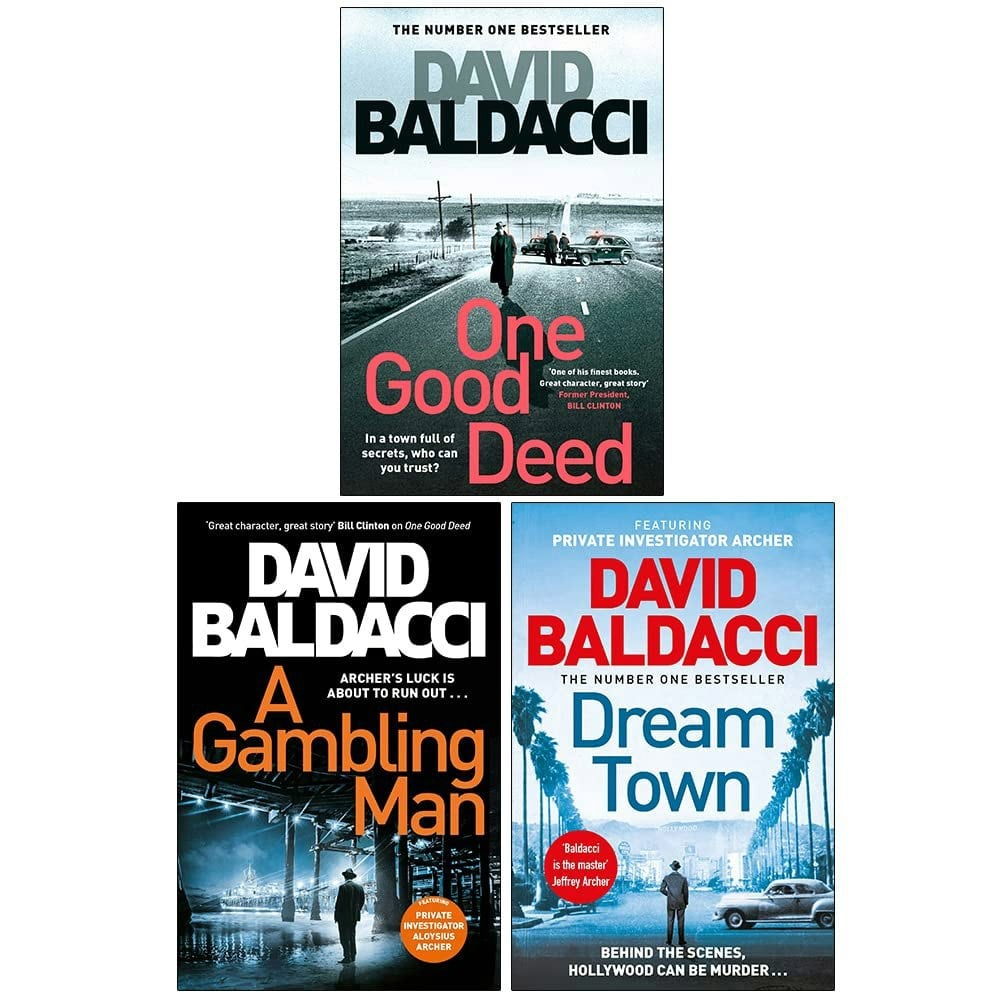 David Baldacci Private Investigator Archer 3 Book Set (One Good Deed, A Gambling Man, Dream Town