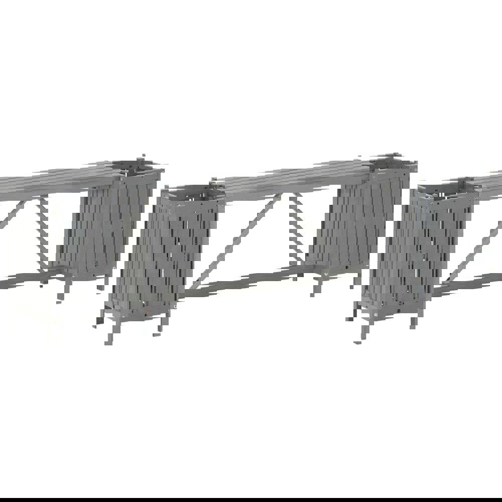 Berkfield Garden Bench with 2 Planters 150cm Solid Acacia Wood Grey