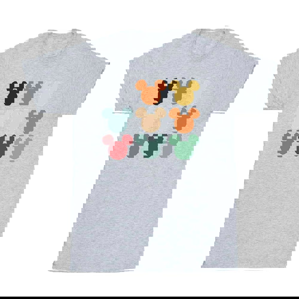 Disney Boys Mickey Mouse Heads Square T-Shirt - Sports Grey