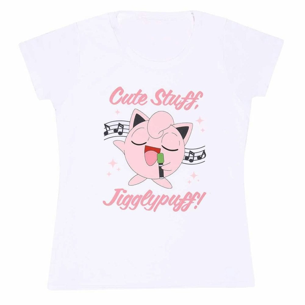 Pokemon Women's Sing Along Jigglypuff Fitted T-Shirt - White/Pink