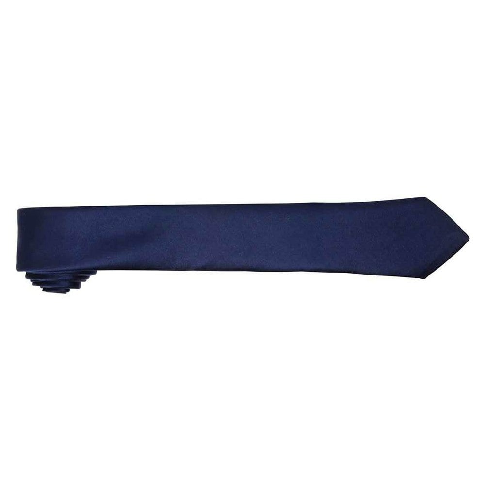 Premier Tie - Mens Slim Retro Work Tie - Navy