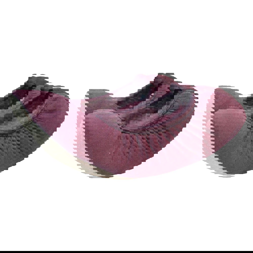 Eastern Counties Leather Women's Sheepskin Lined Ballerina Slippers - Plum