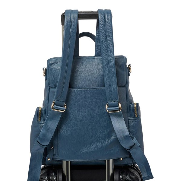 KeriKit England Amber Leather Backpack - Denim Blue