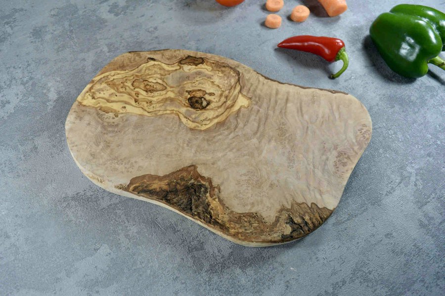 Rounded Natural Olive Wood Board 32cm 