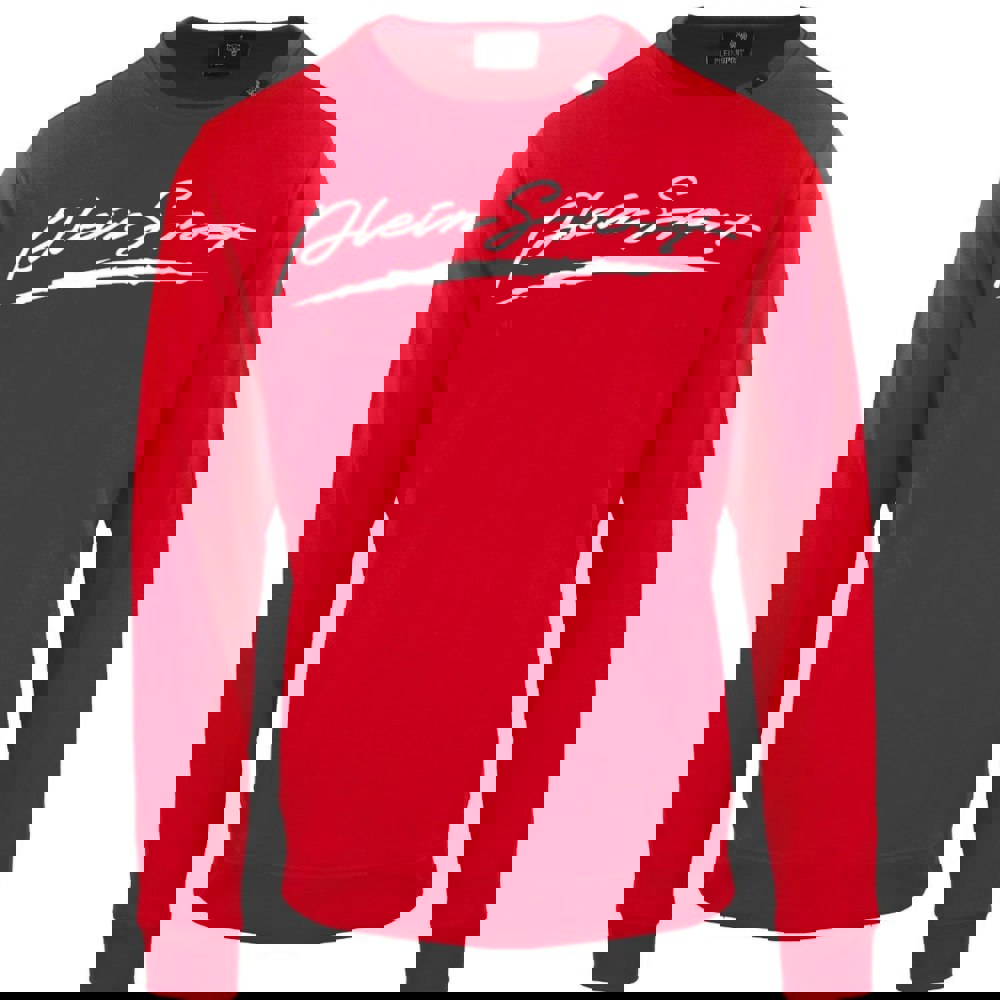 Plein Sport Large Signature Logo Red Sweatshirt S