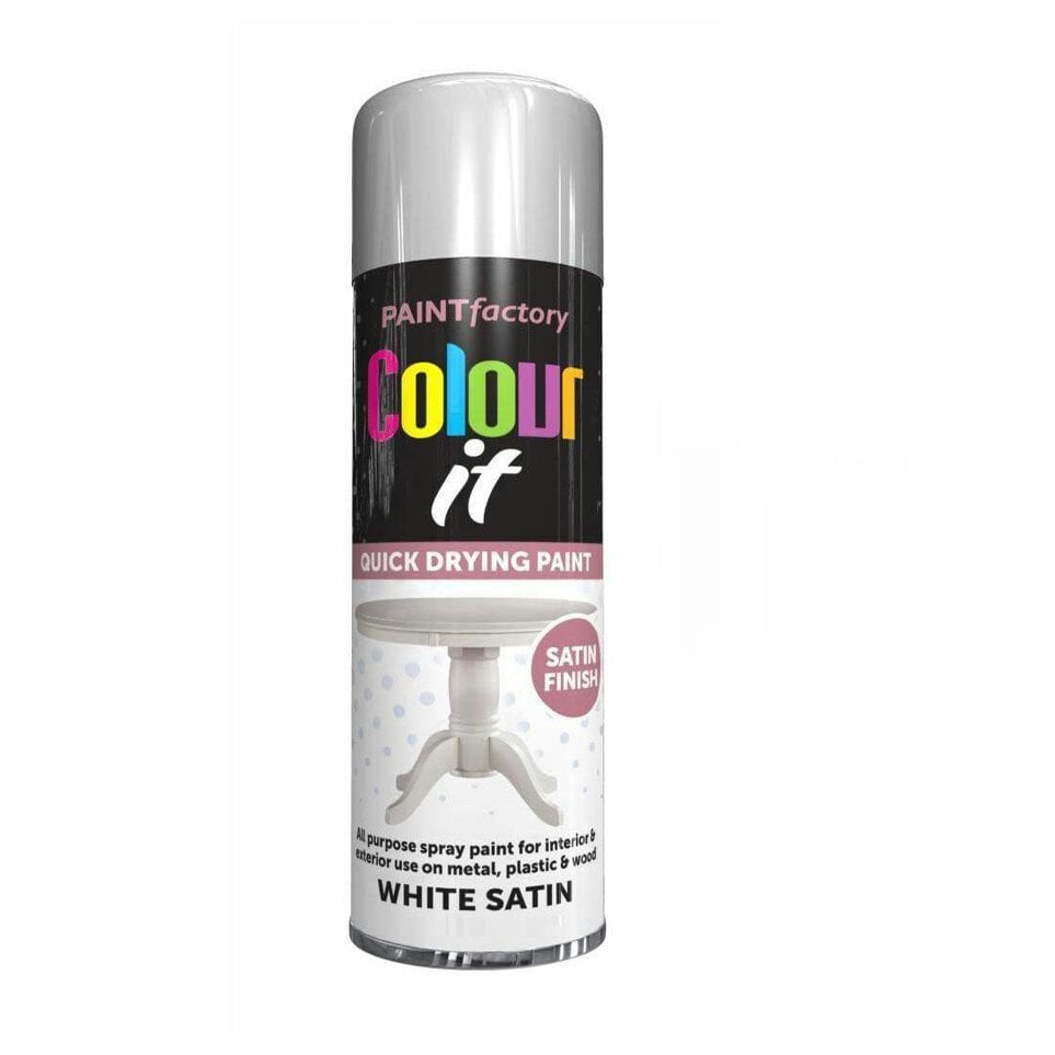 Paint Factory 24X - Paint Factory White Satin Spray Paint 250ml