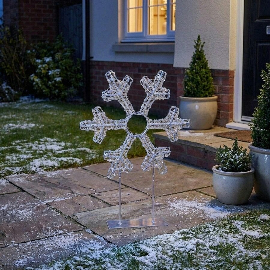 Garden Greatness Silver Twinkling LED Table Top Snowflake
