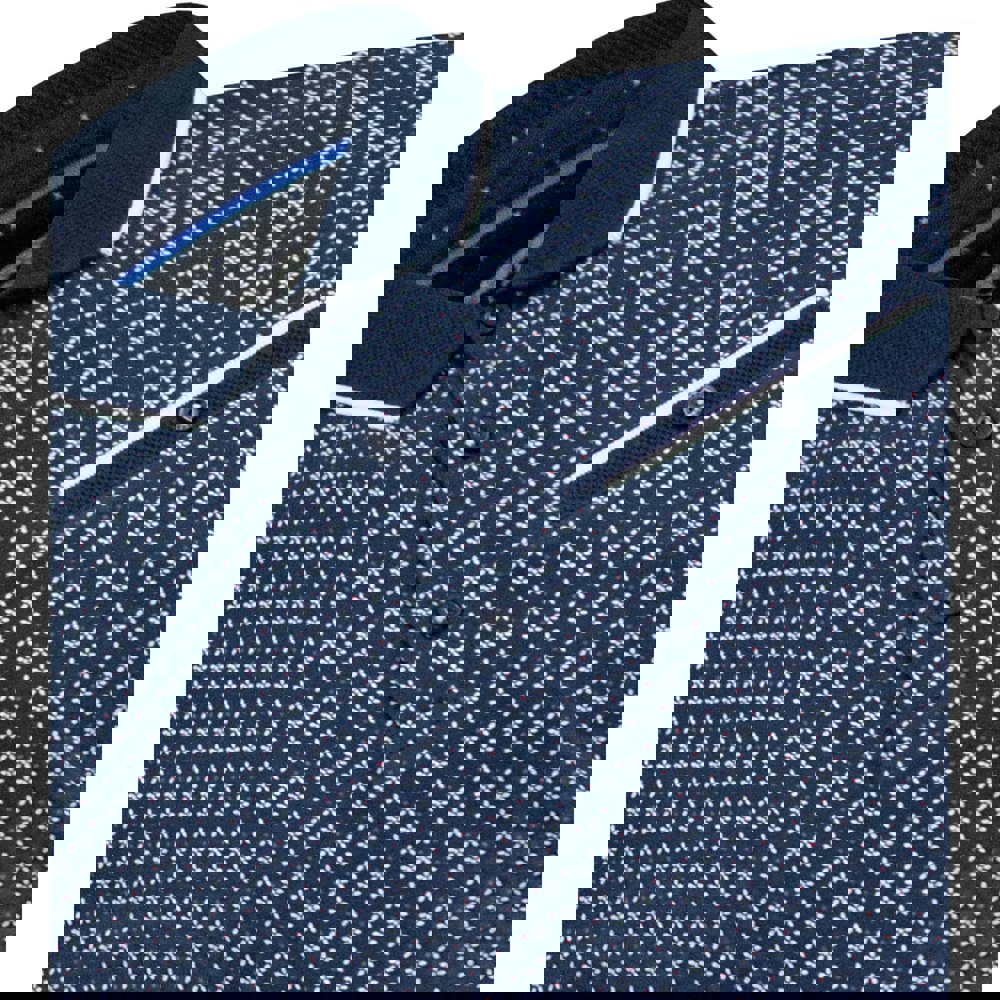 Duke Mens D555 Coventry All-Over Print Polo Shirt - Navy