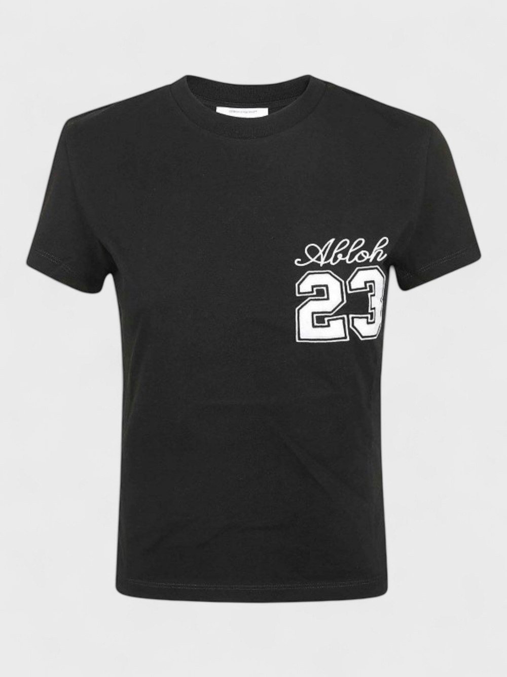 Off - White 23 Logo Embroidered Fitted T Shirt Black - Supplied FashionOff - White