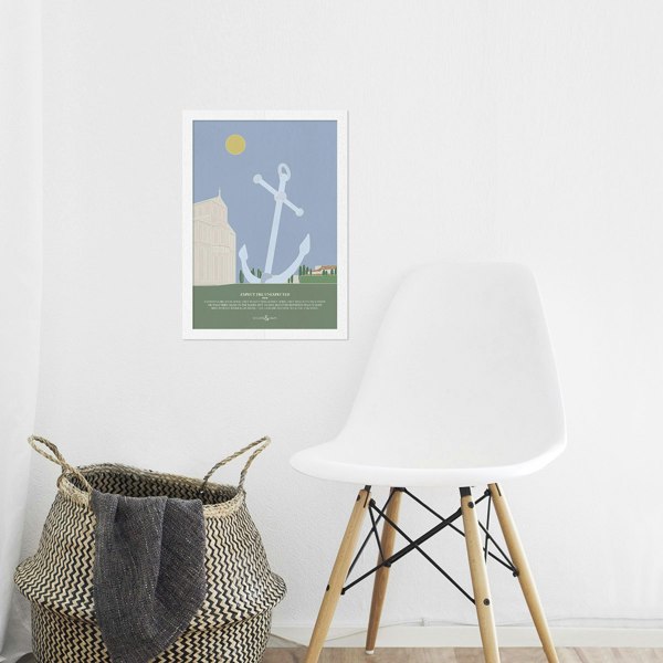 Anchor & Crew The Leaning Anchor Archival Giclée Paper A3 Wall Print On Wall