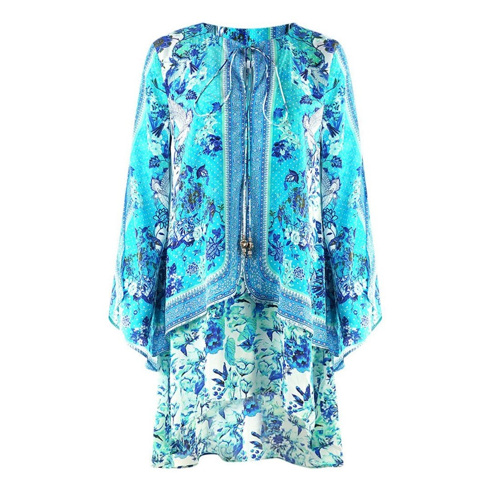 Inoa Catalina Azuro 12002 Blue Silk Layered Dress