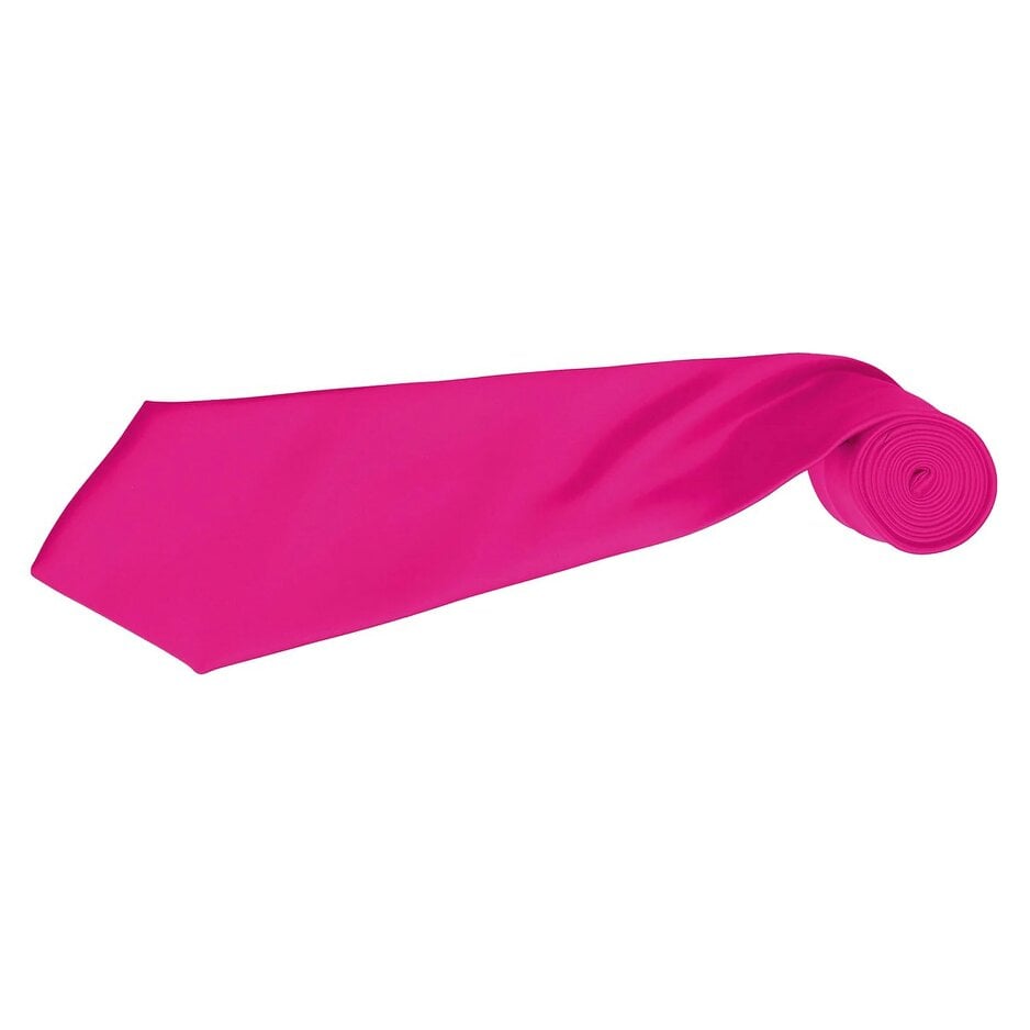 Premier Mens Plain Satin Tie (Narrow Blade) (Pack of 2) - Fuchsia