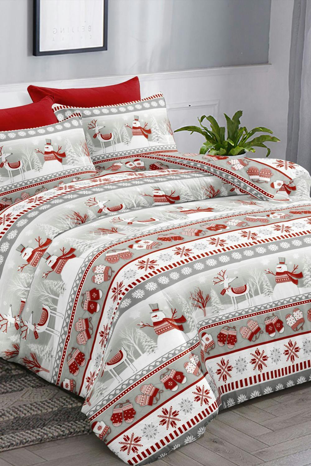 Ezysleep Scandi Snowman Christmas Duvet Set