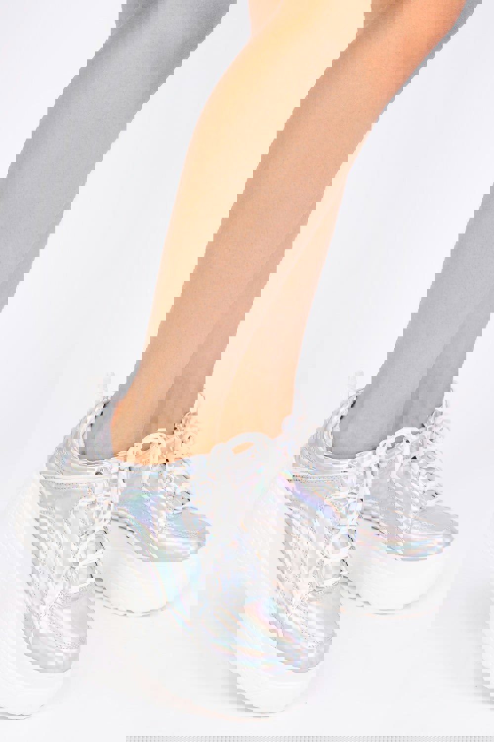 Where's That From Kayla Chunky Trainers in Moon Silver Hologram