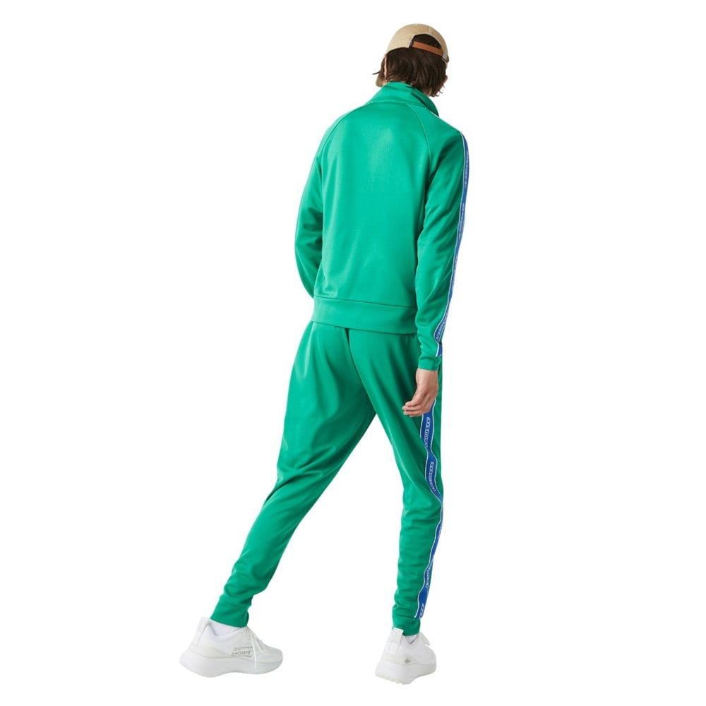 Lacoste Mens Heritage Contrast Branded Tape Jogging Bottoms - Green
