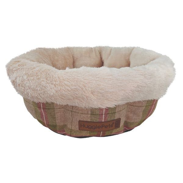 HugglePets Donut Dog Bed - Check & Stone
