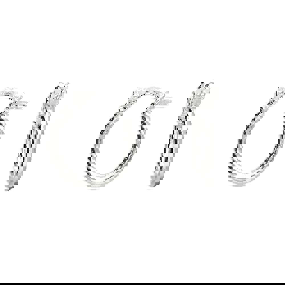 Harfi Sterling Silver 12mm Sleeper Creole-Hinged Hoop Earrings