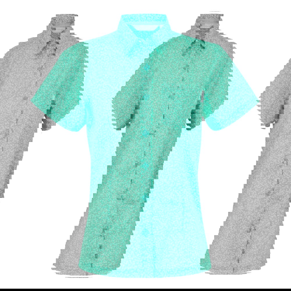 Regatta Womens/Ladies Mindano VIII Leaf Print Short-Sleeved Shirt - Aruba Blue