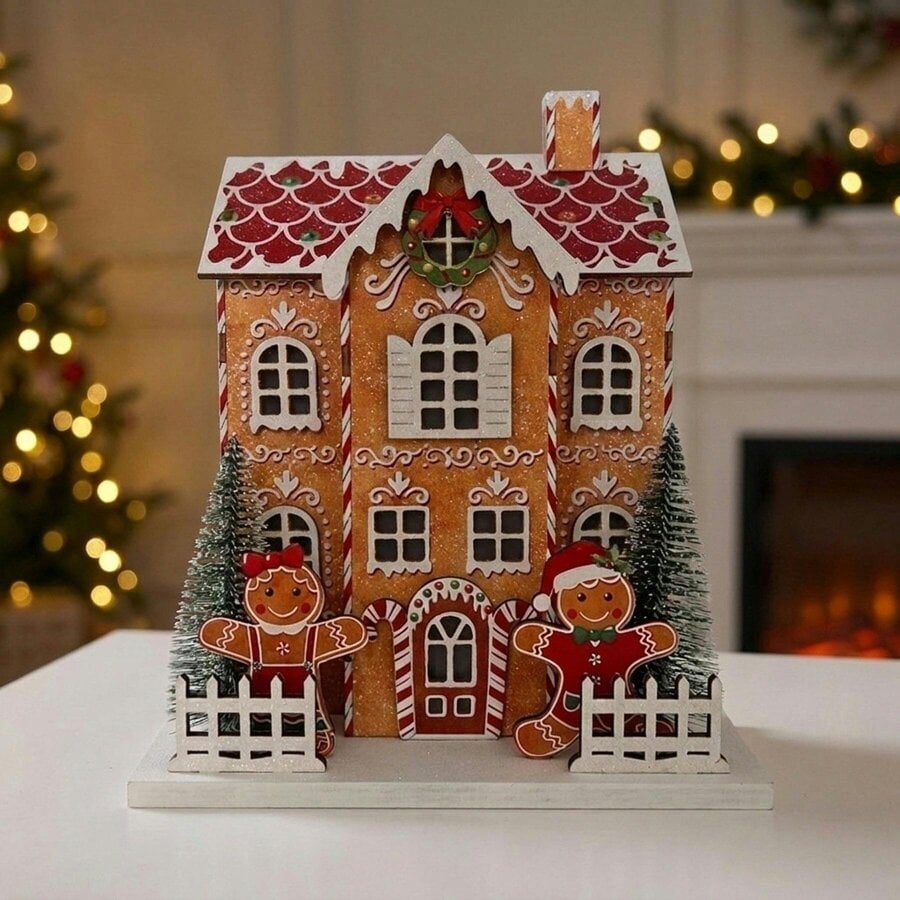 Garden Greatness Detailed LED Gingerbread House Ornament