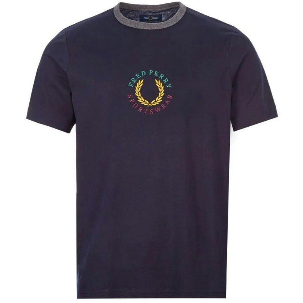 Fred Perry M8533 608 Sportswear Logo T-Shirt - Navy Blue