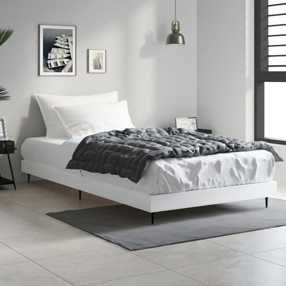 Berkfield Bed Frame White 90x190 cm 3FT Single Engineered Wood