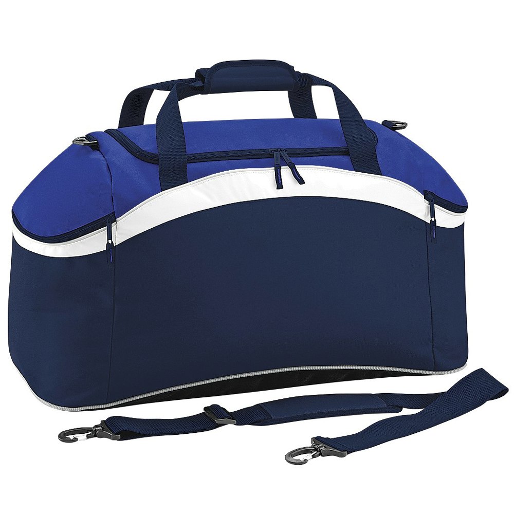 BagBase Teamwear Sport Holdall / Duffle Bag (54 Litres) - French Navy/ Bright Royal/ White